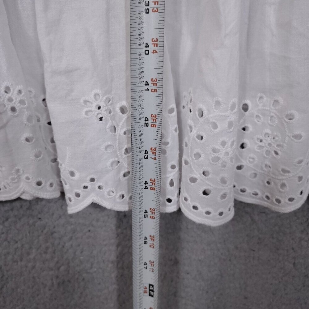 NWT 🤍Andrew Marc New York Dress Women's Medium White Eyelet Tie-Shoulder - Picture 13 of 15
